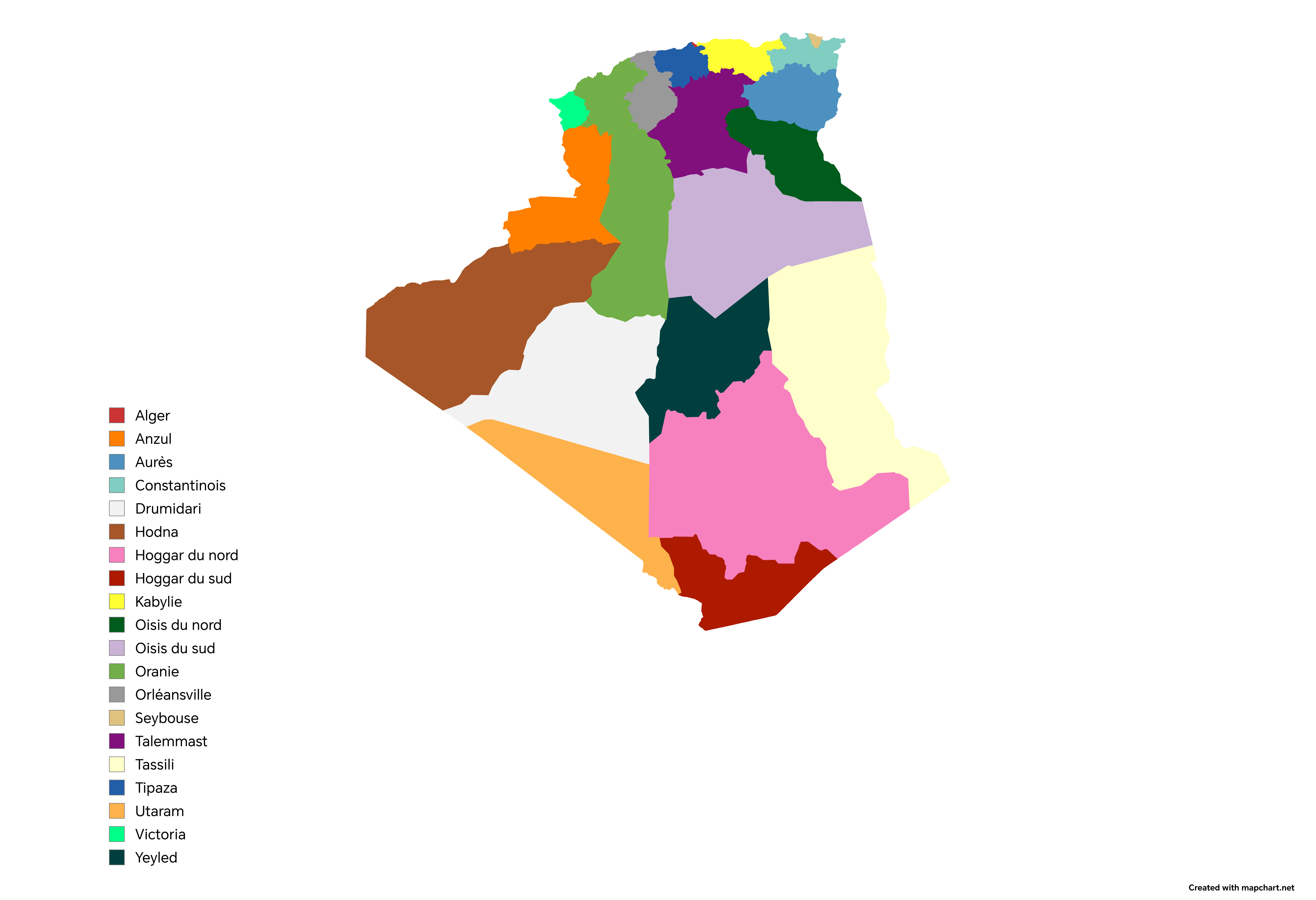 Carte des Provinces Algériennes